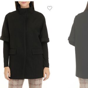 The Limited Short Sleeve, Mock neck, fully lined Layering Coat- NWOT SIZE Lg